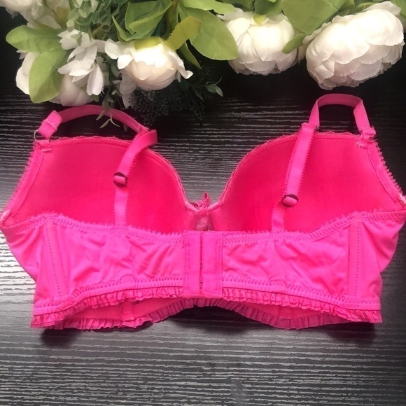 Kensie Bright Pink Sequin and Ruffle Bra Size 34C - Picture 8 of 15
